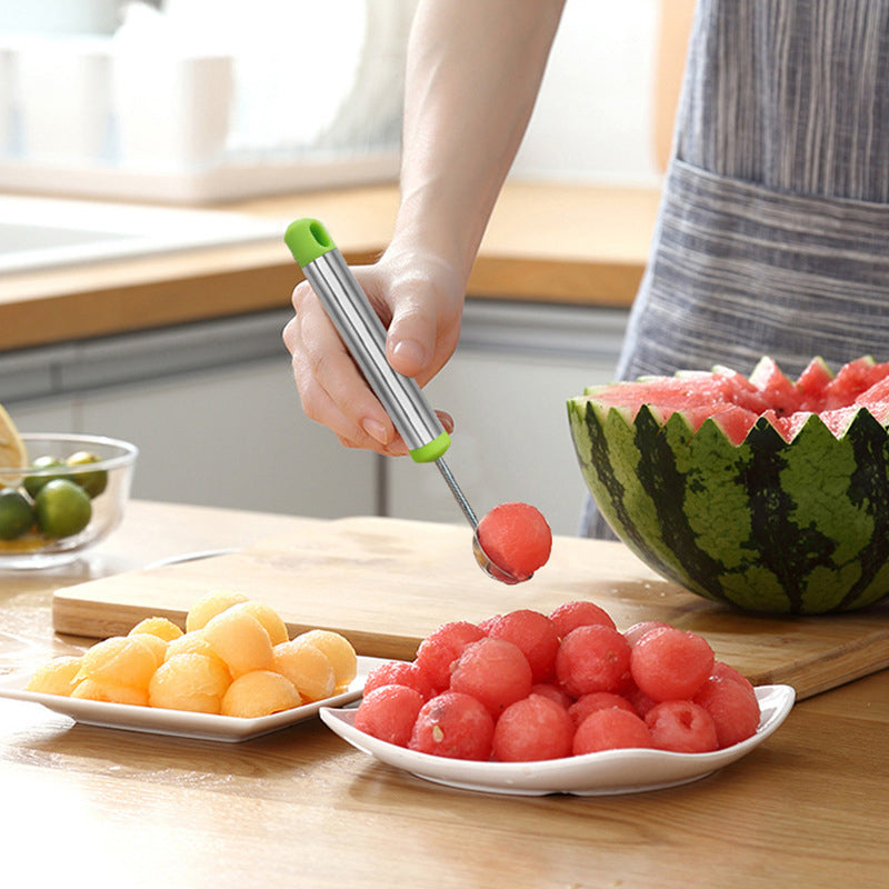 3-Piece Fruit Digging Tool Set Stainless Steel | Melon Baller, Carving Knife & Fruit Shovel | Stackable Design 8