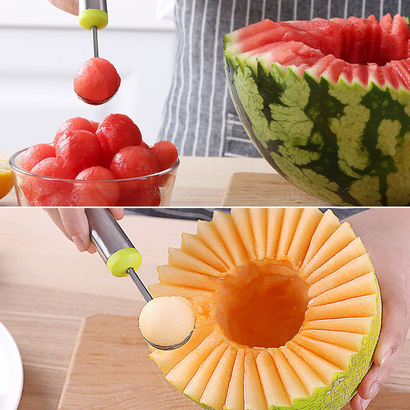 3-Piece Fruit Digging Tool Set Stainless Steel | Melon Baller, Carving Knife & Fruit Shovel | Stackable Design 10