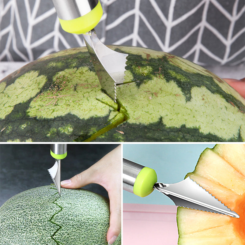 3-Piece Fruit Digging Tool Set Stainless Steel | Melon Baller, Carving Knife & Fruit Shovel | Stackable Design 12
