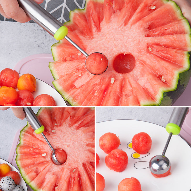 3-Piece Fruit Digging Tool Set Stainless Steel | Melon Baller, Carving Knife & Fruit Shovel | Stackable Design 14