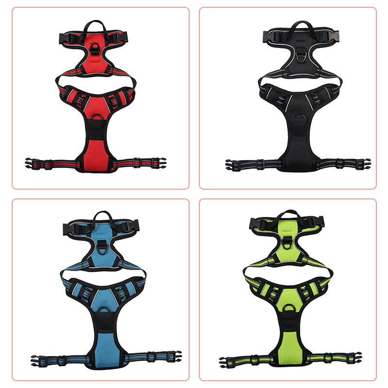 No-Pull Dog Harness Oxford Nylon | Reflective Chest & Back Clips with Metal D-Rings | Adjustable Fit for Large Dogs 7