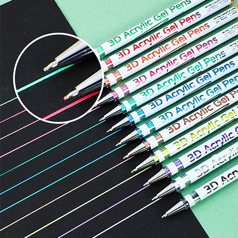 Acrylic Gel Pens Set 12 to 48 Pieces | Fine Steel Tip for Smear-Free Lines | Pigment-Rich Ink for Light and Dark Surfaces 5
