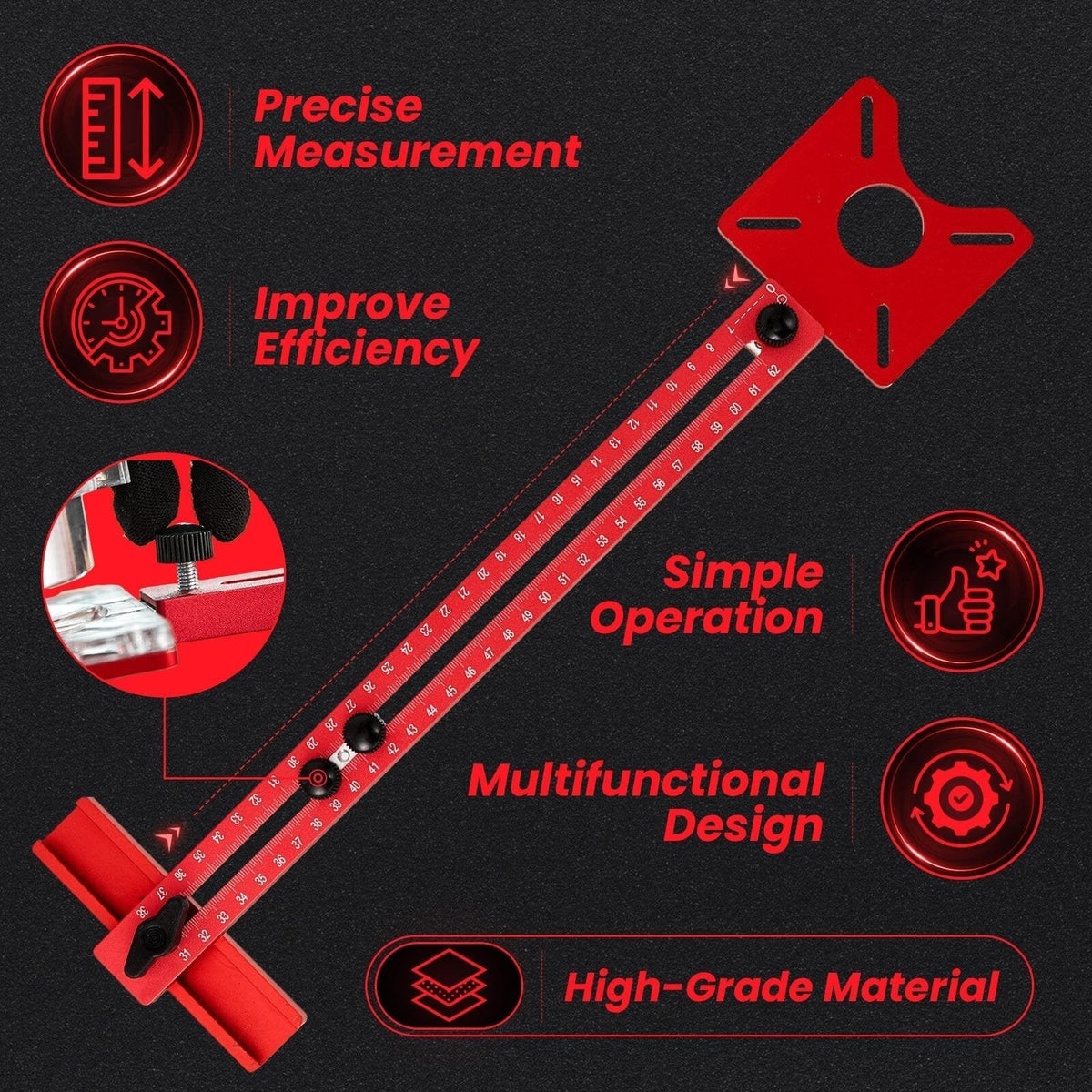 Router Tool 4-in-1 Milling Groove Bracket Aluminium Alloy with Detachable Base 8