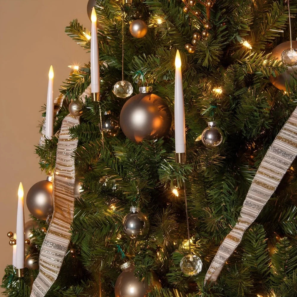 LED Christmas Tree Candle Lights, Crystal Ball & Icicle Shapes | Remote Control, Timer | 12/24/48 Pack, Flameless Flicker 9