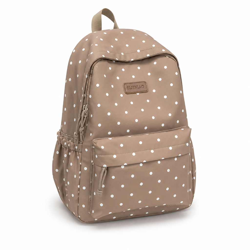Polka Dot Backpack | Lightweight Large-Capacity Design with Adjustable Straps | Secure Zipper Closure for Everyday Carry 1
