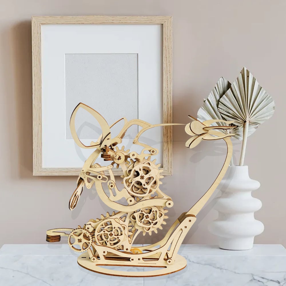 Wooden Mechanical Hummingbird Sculpture | Cam-Driven Kinetic Wings & Tail Motion | Handcrafted Wood Art Display Piece 9
