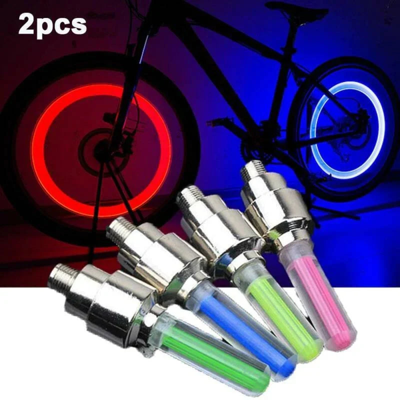 LED Wheel Valve Cap Lights, Set of 2 | Motion-Activated, No Wiring Needed | Fits Car, Bike & Motorcycle, 4 Colours 1