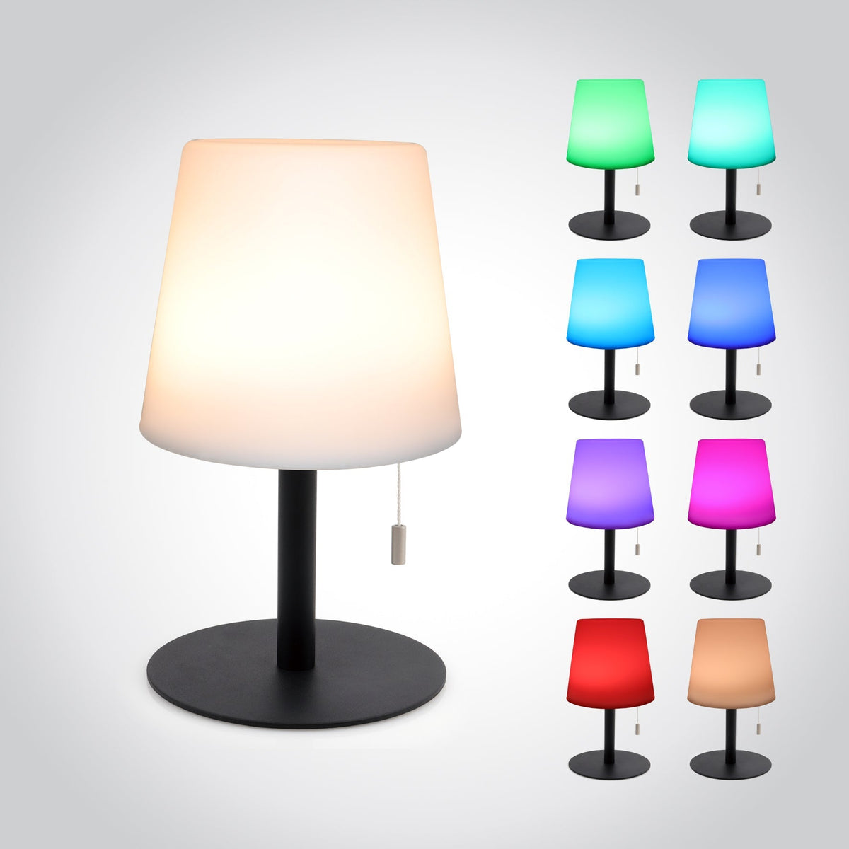 Cordless Rechargeable Table Lamp | IP65 Waterproof, 16 Colours | Dimmable, 2000 mAh USB Charging, 8-12 Hour Runtime 6