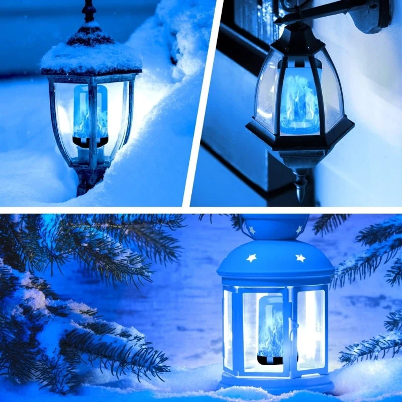 Flame-Flicker Light Bulb PVC 13.8 x 6.5 cm | Yellow or Blue | 4 Lighting Modes, Indoor/Outdoor Use, Fits E27/E26/E22 Sockets 8