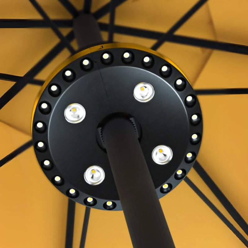 Patio Umbrella Pole Light ABS | 16 x 2.5 cm, 3 Adjustable Modes | Cordless, Universal Fit, Black or Silver Finish 6