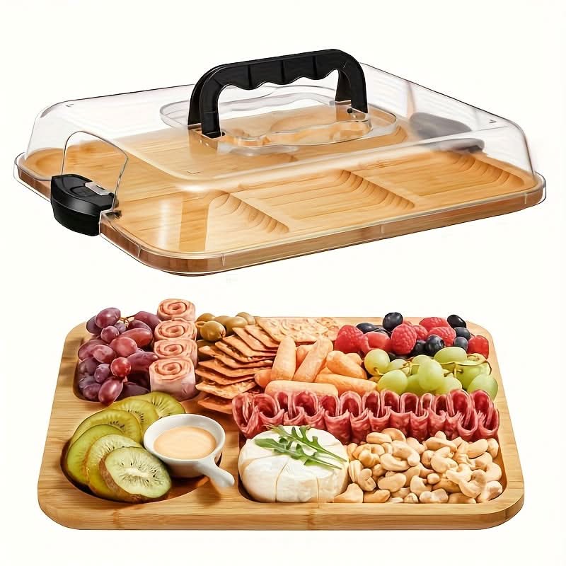 Cheese Board Portable Dual-Surface Reversible with Snap-On Closure 2