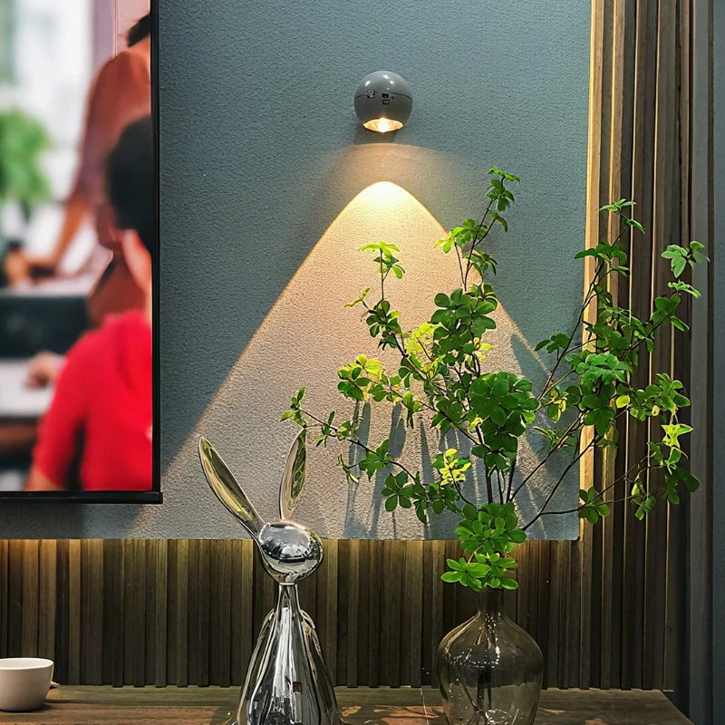 Rotatable Stick-On LED Spotlight | 360° Swivel Head, Magnetic Mount & Smart Timer | Rechargeable Dimmable Light 6