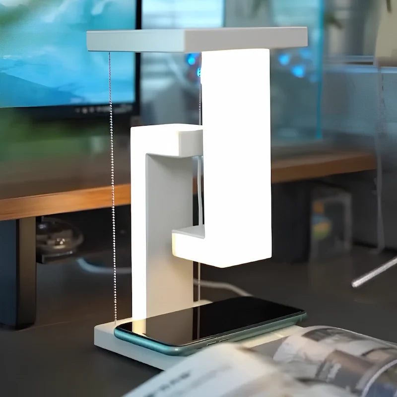 Levitating Lamp Wireless Charger | Zone Lighting LED, 350 Lumen | Wired & Wireless Charging, Touch Control, USB Powered 6