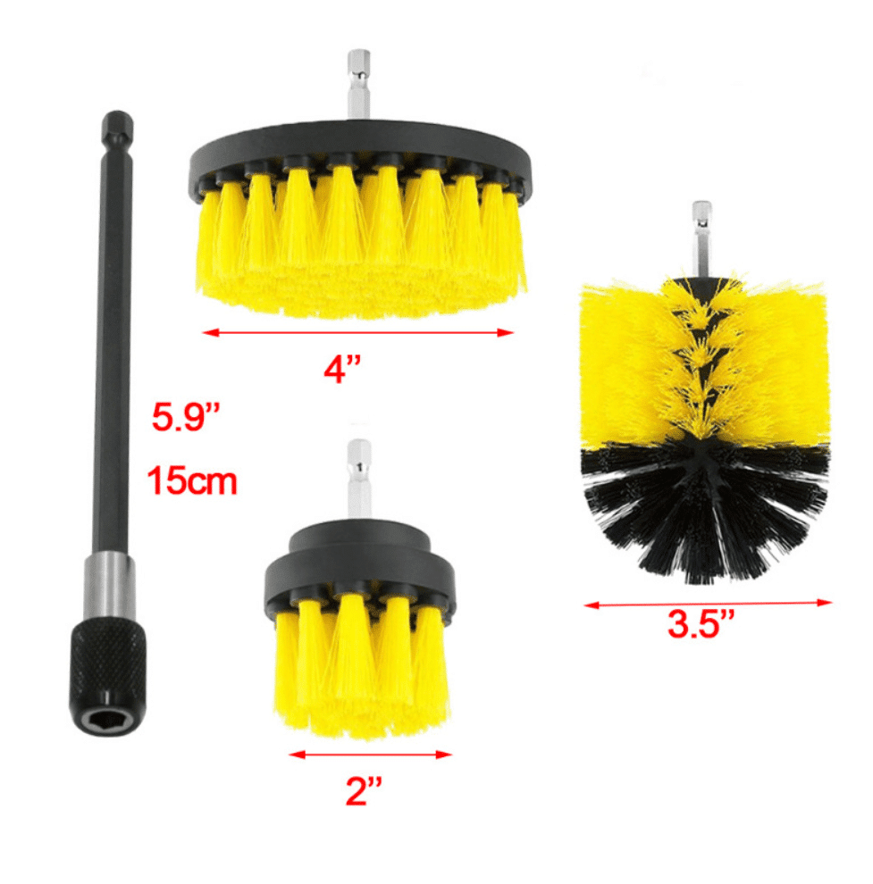12-in-1 Drill Cleaning Brush Set Nylon | 12-in-1 Attachments for Drains, Tiles, Grout & Carpets | Scratch-Free Deep Clean