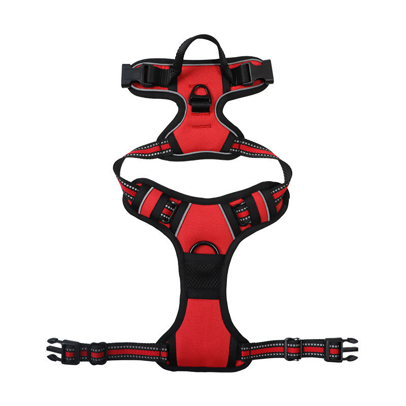 No-Pull Dog Harness Oxford Nylon | Reflective Chest & Back Clips with Metal D-Rings | Adjustable Fit for Large Dogs 16