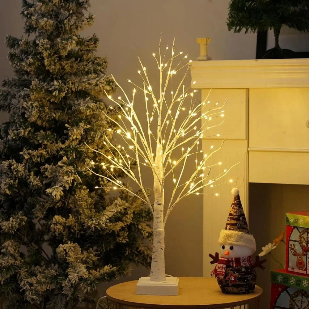 Birch Branch Light 55 cm | PVC & Copper Wire, Warm White 144 LED | Cordless, Bendable, Battery-Powered, Table Decor 8