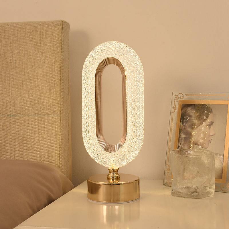 Crystal-Effect Table Lamp, Metal Base, 26 cm | Patterned Faceted Design | Rechargeable USB-C, Touch Dimmable, 3 Colour Modes 11