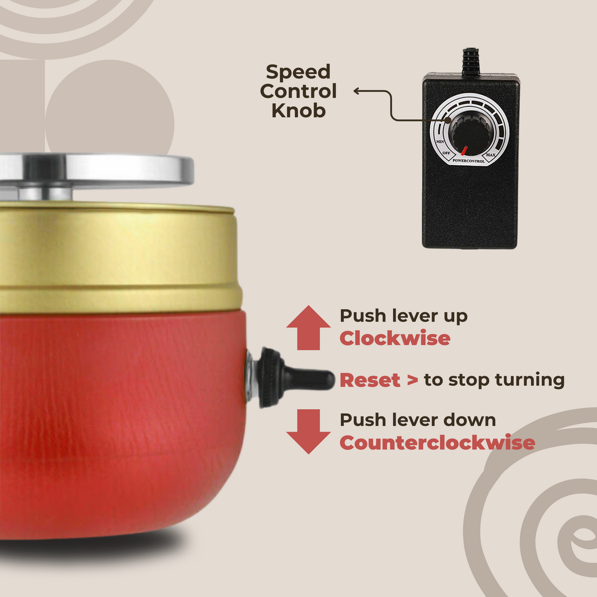 Mini Pottery Wheel Machine | Adjustable Speed up to 1500 RPM, Quiet Motor | Includes 8 Sculpting Tools for Beginners 3