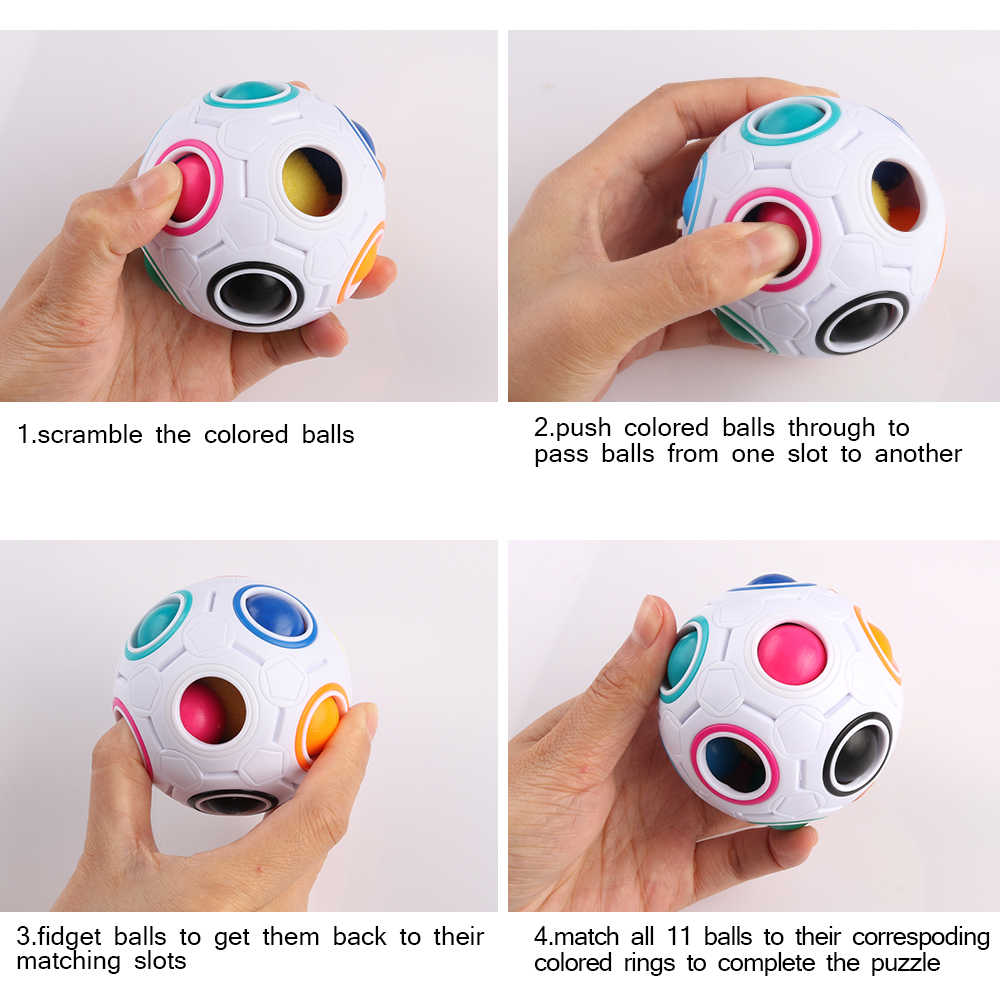 Puzzle Ball Fidget Toy | Colour-Matching Sphere with Addictive Popping Sound | Stress-Relief Brain Game for All Ages 5