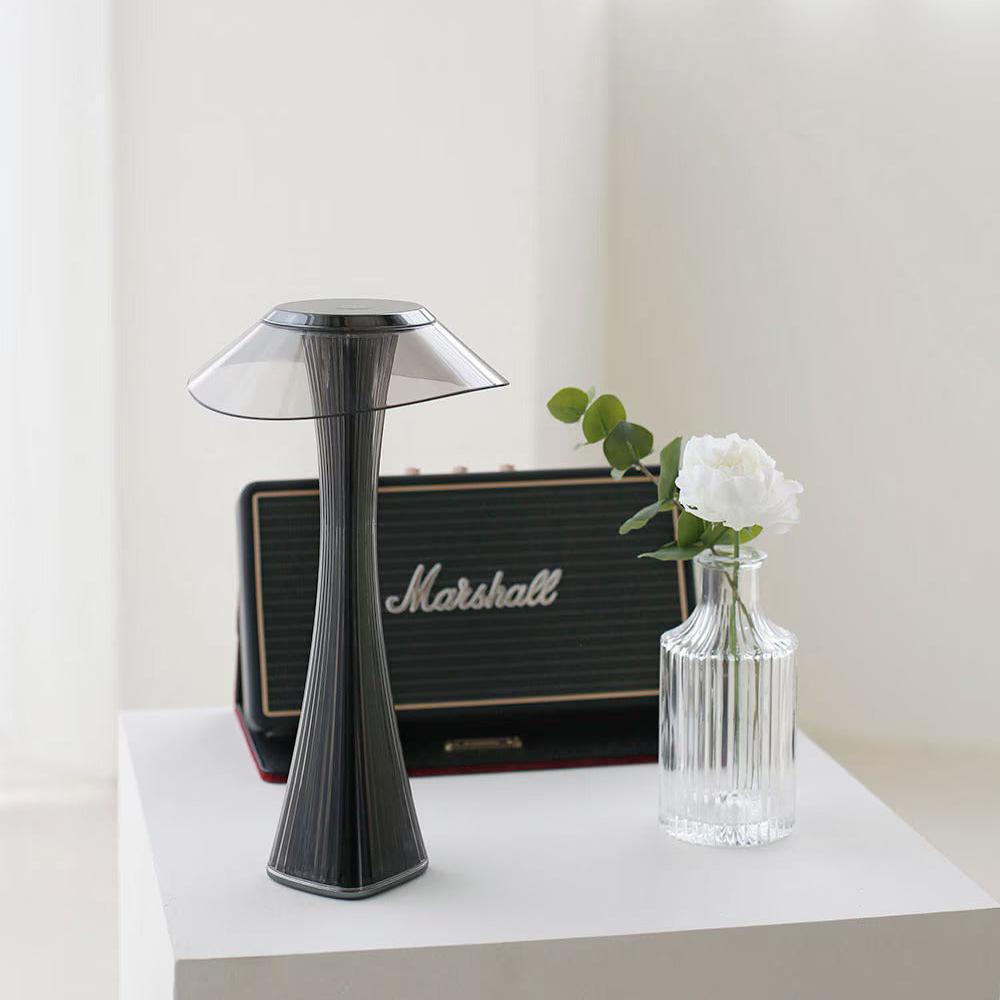 Cordless Table Lamp ABS 27.4 x 15.1 x 7.8 cm | Rose Gold or Black, Curved Design | Rechargeable, 3-Colour Dimmable Light 4