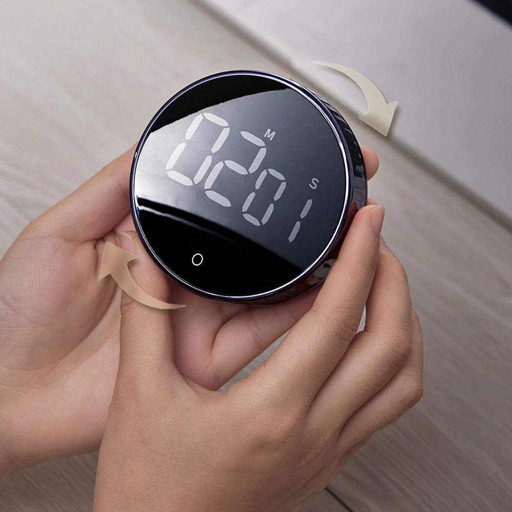 Magnetic Digital Timer LED Clock | 99-Minute Countdown Timer, 3 Volume Settings | Mirrored LED Display, Sticks to Metal 1