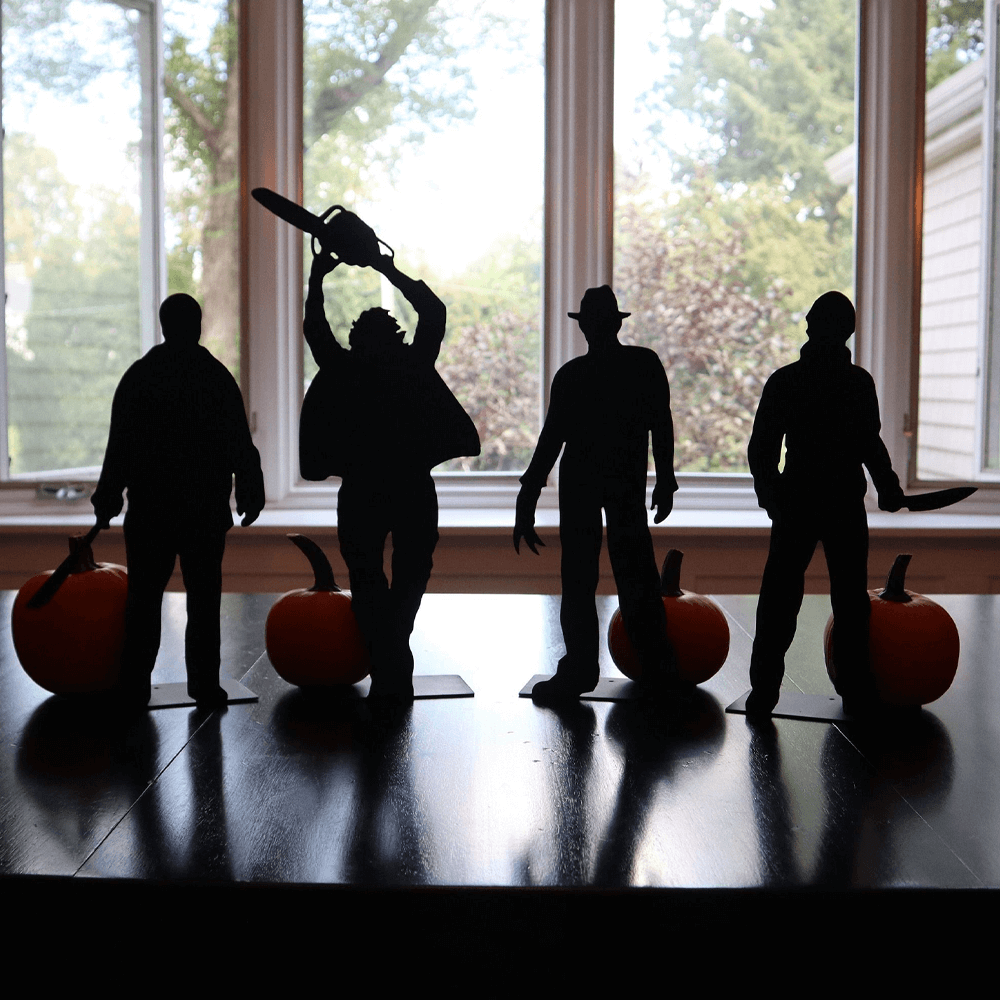 Halloween Shadow Figures | Set of 4 Freestanding Silhouette Cut-Out Poses | Indoor Outdoor Scary Décor for Parties 4