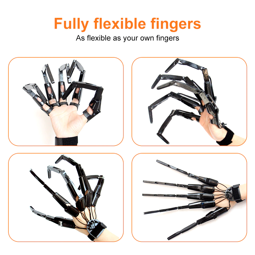 Articulated Finger Extensions Halloween Costume Gloves | 3D Printed Scary Claws | Velcro Fastening Women's Costume 4