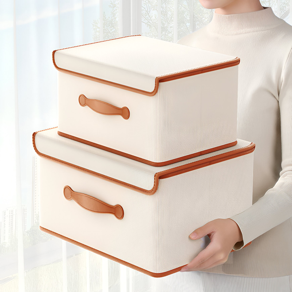Foldable Storage Box Lid Oxford Fabric Household with Carry Handles 6