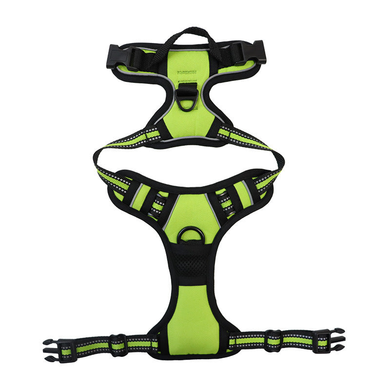 No-Pull Dog Harness Oxford Nylon | Reflective Chest & Back Clips with Metal D-Rings | Adjustable Fit for Large Dogs 18