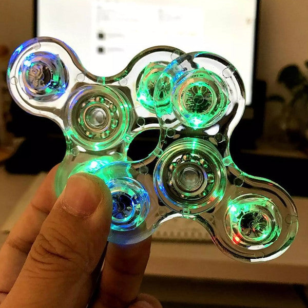 LED Fidget Spinner with Light-Up Design | Colour-Changing LEDs, Smooth 360-Degree Spin | Portable Stress Relief Toy 3