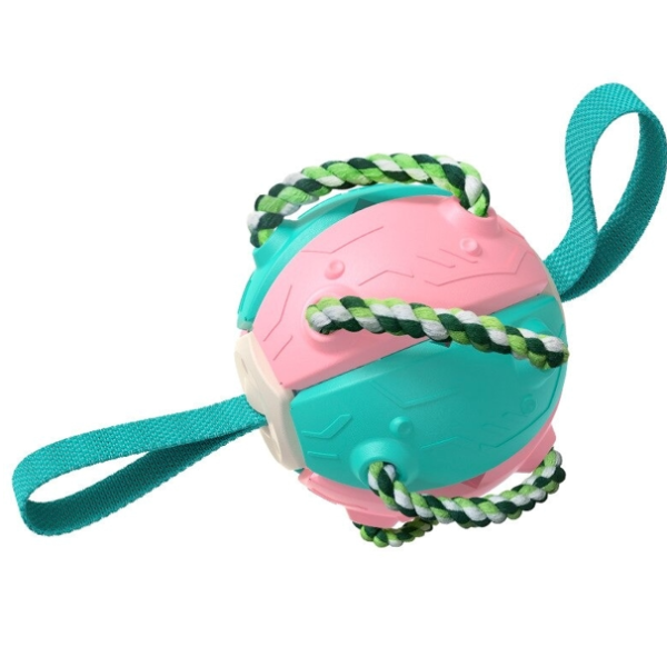 Bouncing Frisbee Ball Interactive Dog Toy | Converts to Ball in Seconds | Cotton Rope Chew Boosts Oral Health and Grip 3