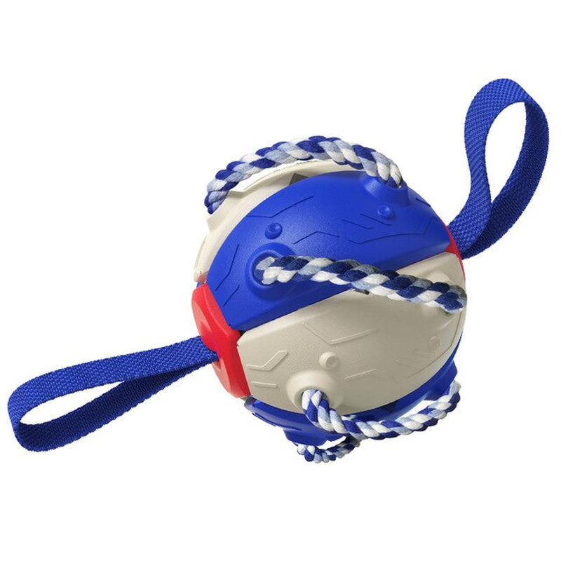 Bouncing Frisbee Ball Interactive Dog Toy | Converts to Ball in Seconds | Cotton Rope Chew Boosts Oral Health and Grip 5