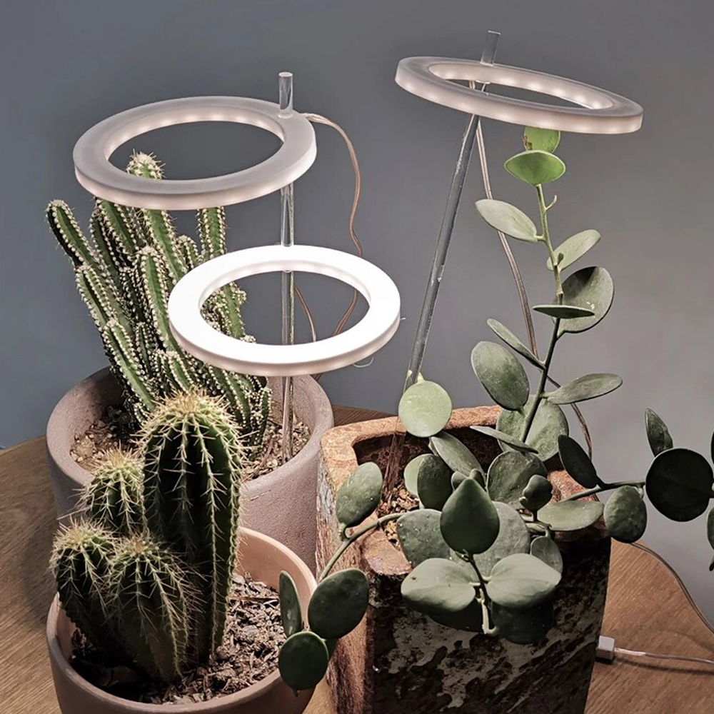 Grow Light for Indoor Plants ABS & Aluminium | 1-3 Ring Light Heads with USB Power | Low Voltage Sun-Yellow Spectrum 4