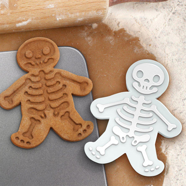 Skeleton Cookie Cutter Halloween | One-Piece Gingerbread Mould | Food-Grade Plastic for Sturdy Spooky Baking Fun 3