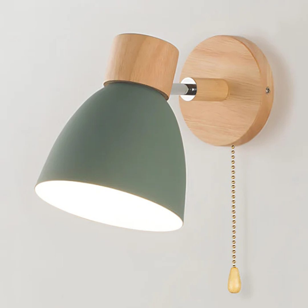 Scandinavian Wall Light Fixture Wood & Metal | E27 Socket, Minimalist Design | Easy Wall Mount, Ambient Accent Lighting 2