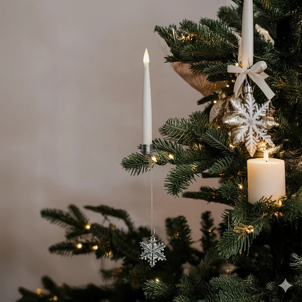 LED Christmas Tree Candle Lights, Crystal Ball & Icicle Shapes | Remote Control, Timer | 12/24/48 Pack, Flameless Flicker 6