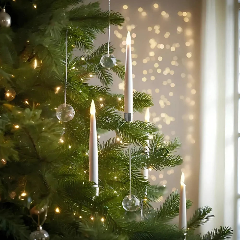 LED Christmas Tree Candle Lights, Crystal Ball & Icicle Shapes | Remote Control, Timer | 12/24/48 Pack, Flameless Flicker 5