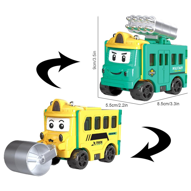 Transforming Toy Car Set Plastic | 4-in-1 Construction Vehicles, No Sharp Edges | Educational Gift for Kids and Toddlers 11