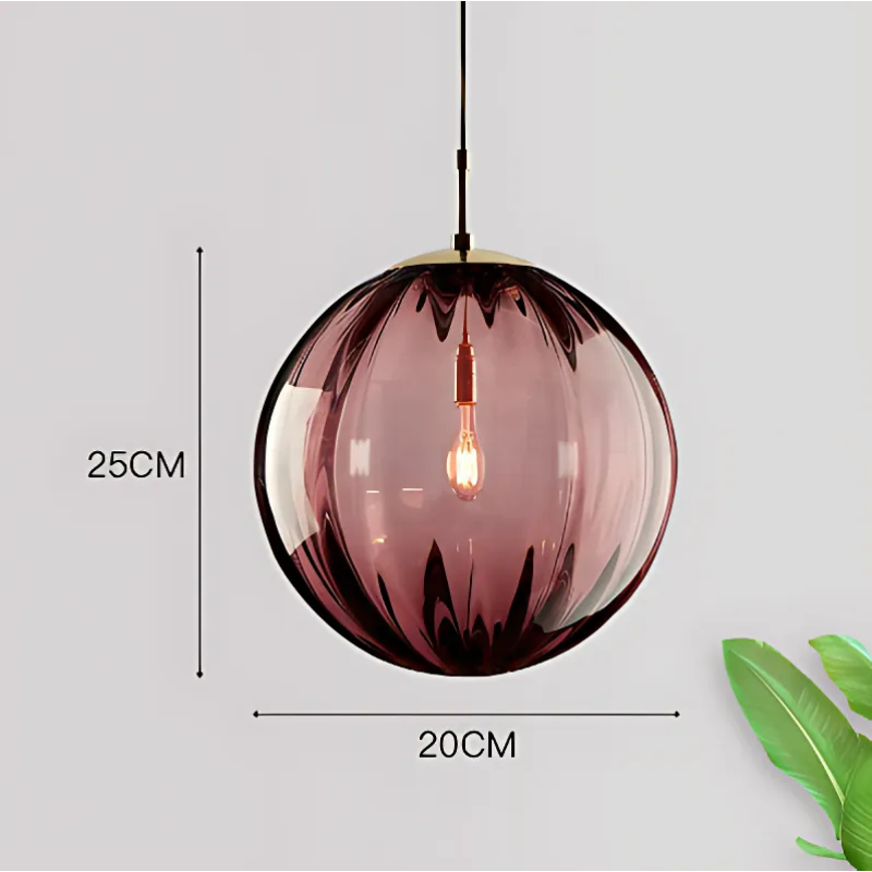 Glass Ball Chandelier, Blown Glass Spheres, 15 cm or 20 cm | Burgundy, Smoke Grey, Brown, Blue | 1.8 m Drop, Postmodern Style 13