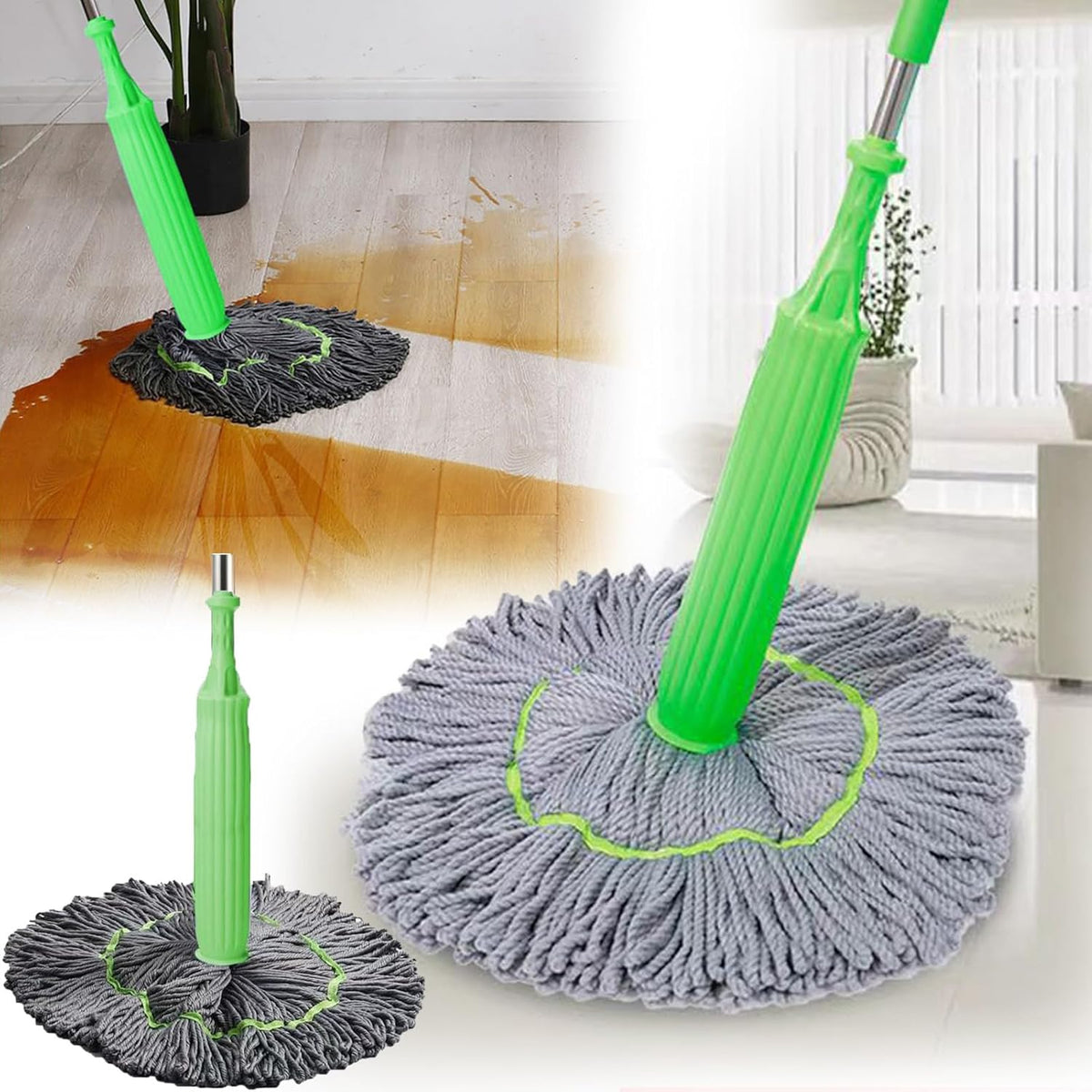 2-in-1 Drying Mop | Mops and Dries Floors in One Stroke, No Wet Footprints | Suitable for Wood, Tile and Laminate 2