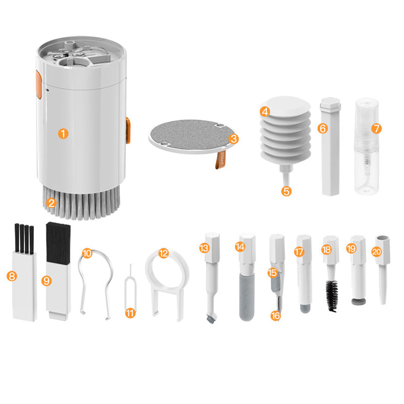Electronics Cleaning Kit 20-in-1 | Keyboard, Camera & Earbud Cleaning Tools | Compact Travel Case with Extension Poles 8