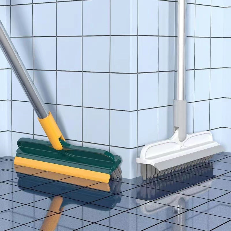 2 in 1 Floor Scrub Brush | PP Bristle and Rubber Scraper Combo | Detachable Head, Hanging Hole, Non-Slip Handle 1