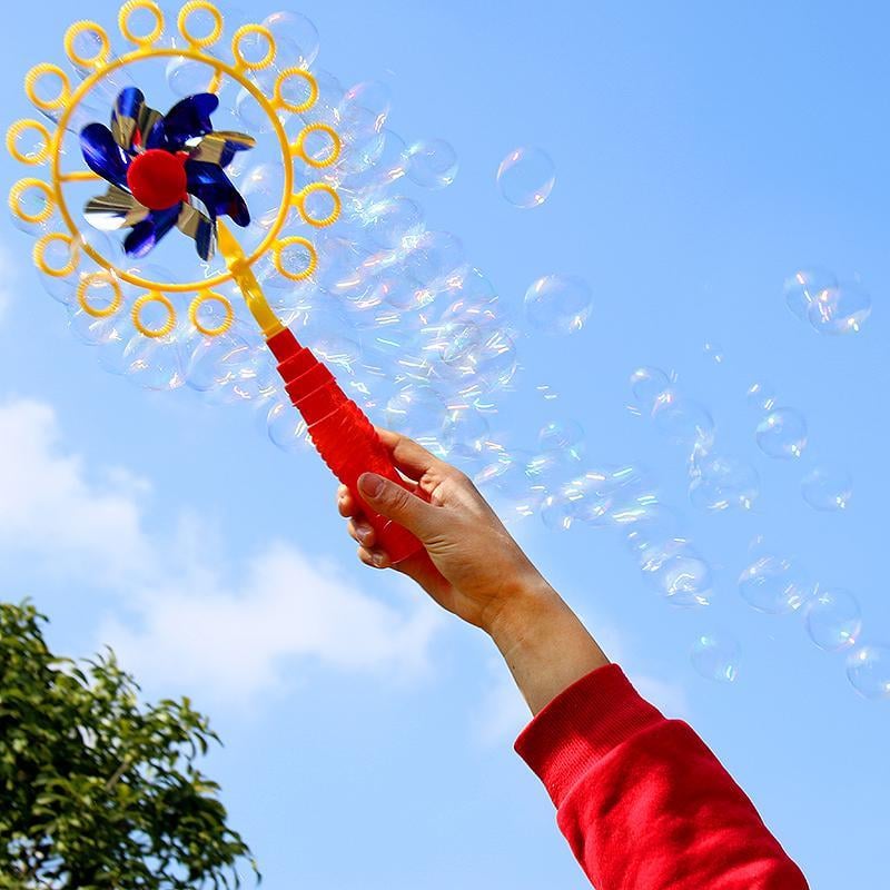 Bubble Blower Windmill ABS Plastic | Wind-Powered, No Batteries Needed | Outdoor Garden Bubble Toy with Concentrate 5