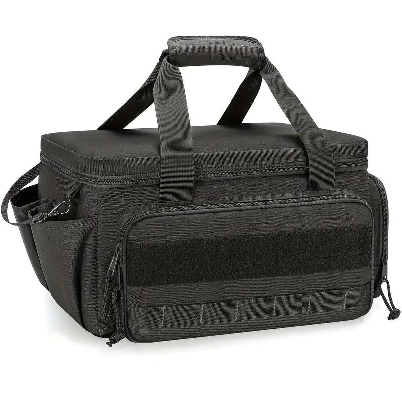 Canvas Tool Bag 36.7 x 21.5 x 20.5 cm | Black, MOLLE Expandable | Set of 2, Reinforced Handles & Shoulder Strap 1