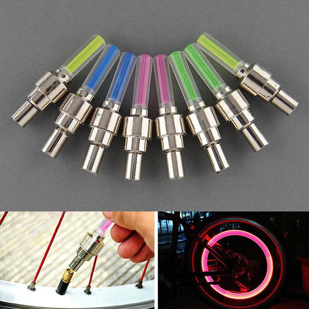 LED Wheel Valve Cap Lights, Set of 2 | Motion-Activated, No Wiring Needed | Fits Car, Bike & Motorcycle, 4 Colours 2