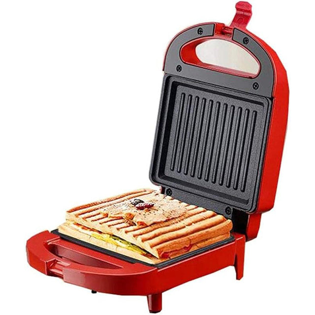 2-in-1 Sandwich Maker & Toaster | Non-Stick Auto-Sealing Plates | Compact Panini Press for Fast Breakfasts & Snacks
