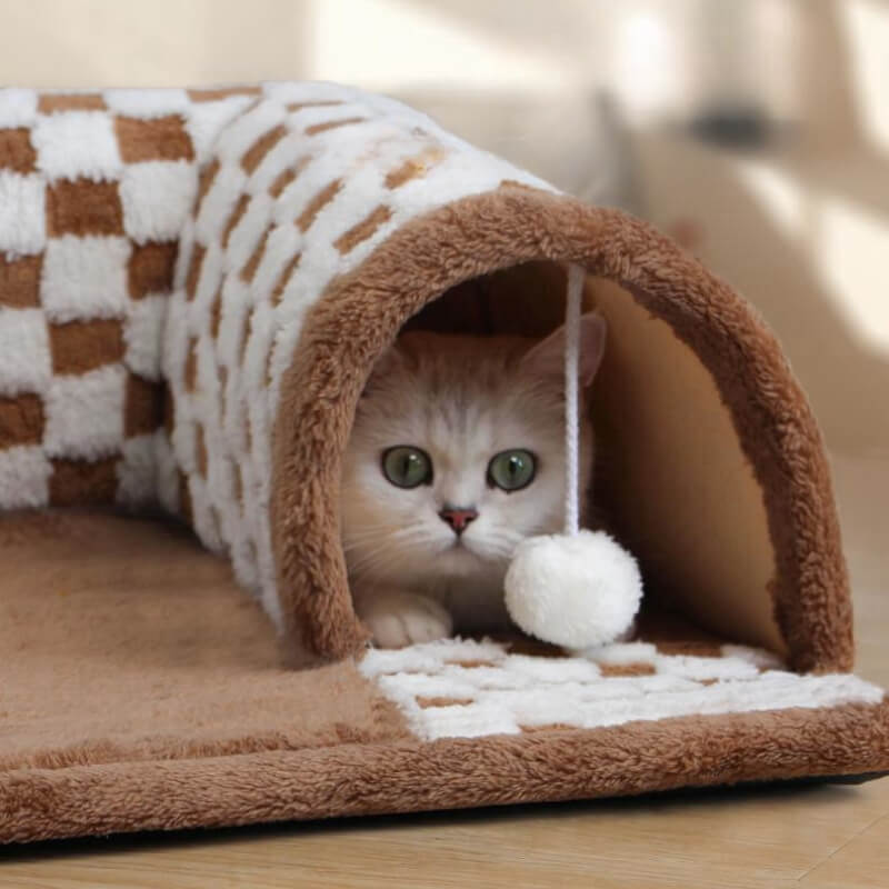Cat Tunnel Bed Polyester-Cotton | 2-in-1 Tunnel and Bed Design | Machine-Washable Cover for Easy Cleaning and Maintenance 6