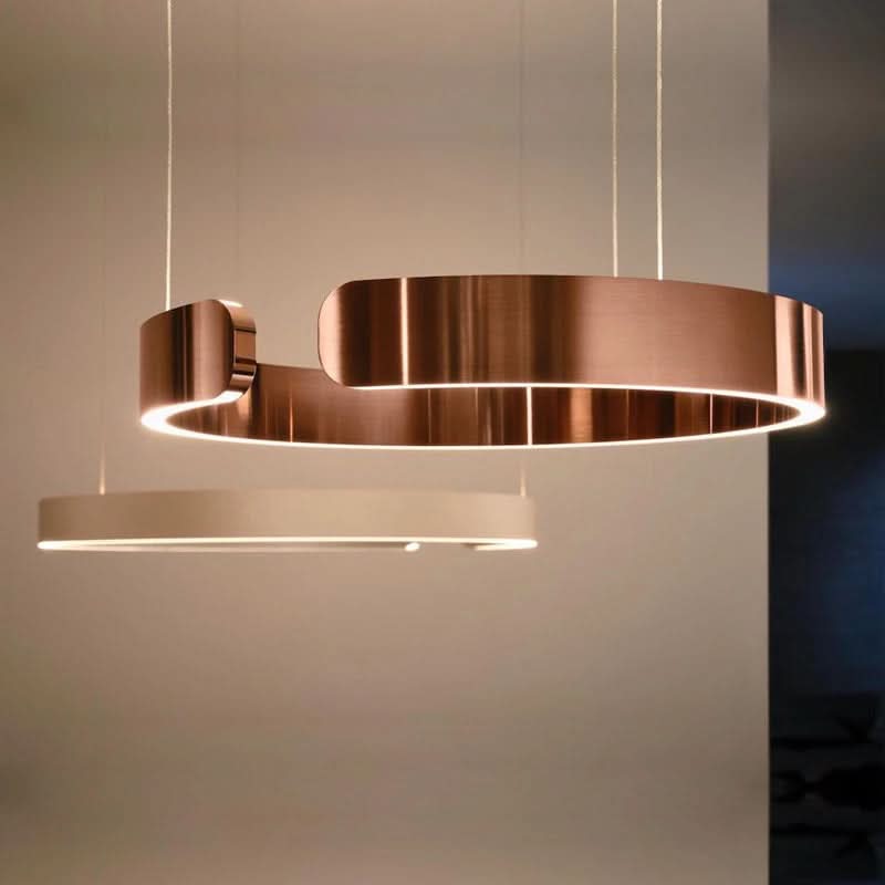 Round LED Ceiling Light Metal Acrylic | 3 Light Tones Dimmable Adjustable Height | Minimalist Living Room Lighting 9