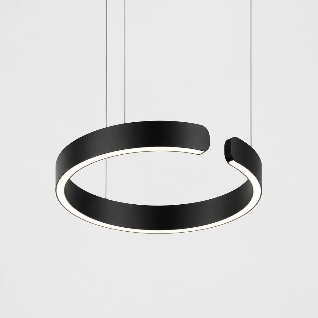 Round LED Ceiling Light Metal Acrylic | 3 Light Tones Dimmable Adjustable Height | Minimalist Living Room Lighting 11