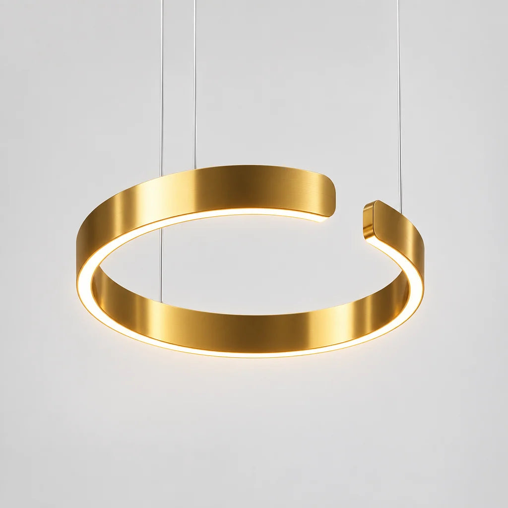 Round LED Ceiling Light Metal Acrylic | 3 Light Tones Dimmable Adjustable Height | Minimalist Living Room Lighting 12